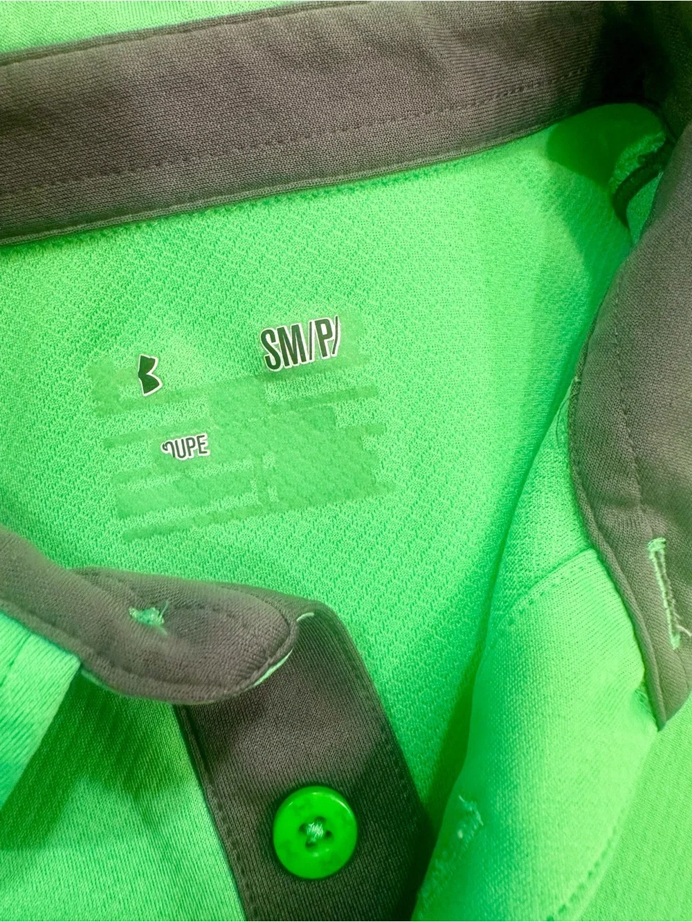 Under Armour Bright Green Men's Athletic Polo with Dark Gray Trim